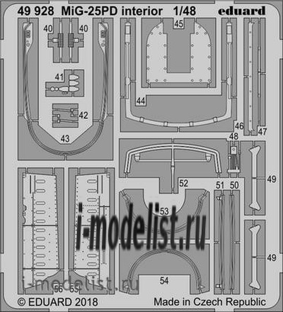 49928 Eduard 1/48 Фототравление для MiGG-25PD interior