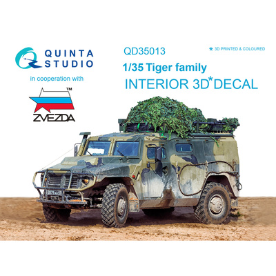 QD35013 Quinta Studio 1/35 3D Декаль интерьера кабины для семейства Тигр (Звезда)