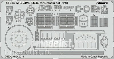 48984 Eduard 1/48 Фототравление для MiGG-23МЛ чехол для набора Brassin