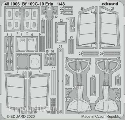 481006 Eduard 1/48 Набор фототравления Bf 109G-10 Erla
