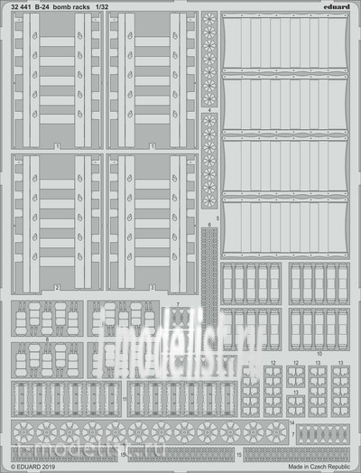 32441 Eduard 1/32 Фототравление для B-24 крепления для бомб