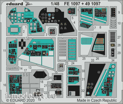491097 Eduard 1/48 Фототравление для вертолёта 