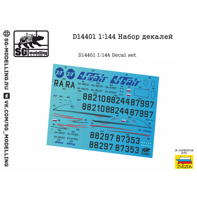 D14401 SG Modeling 1/144 Decal set for the Zvezda model, art. 7030
