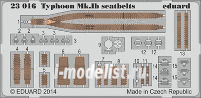 23016 Eduard photo etched parts for the 1/24 Typhoon Mk. Ib seatbelts