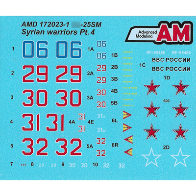 AMD172023-1 Advanced Modeling 1/72 Декали для С-25CМ из состава Авиационной Группы ВКС России в Сирии, аэродром Хмеймим