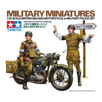 35316 Tamiya 1/35 Английский мотоцикл Bsa M20 с 2-мя фигурами полицейских