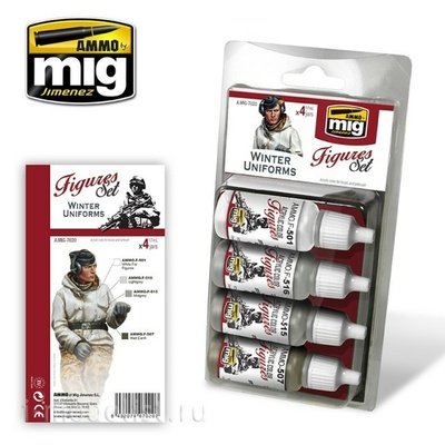 AMIG7020 Ammo Mig Набор акриловых красок WINTER UNIFORMS / ЗИМНЯЯ УНИФОРМА