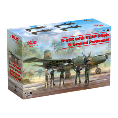 48280 ICM 1/48 B-26K с американскими пилотами и техниками