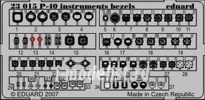 23015, Eduard photo etched parts for 1/24 P-40 instrumetnts bezels S. A 