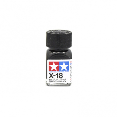 80018 Tamiya X-18 Semi Gloss Black (semi-Matte black) Enamel paint