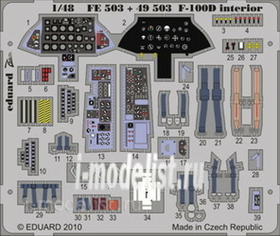 FE503 Edward 1/48 Color photo-etching for F-100D interior S. A.