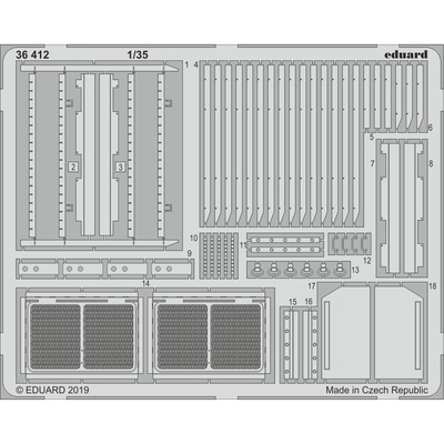 36412 Eduard 1/35 Фототравление для танка тип 15 Арм