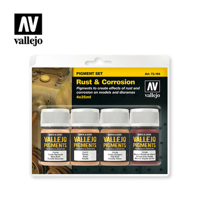 73194 Vallejo Набор сухих пигментов - Ржавчина, Масло / 4цв.
