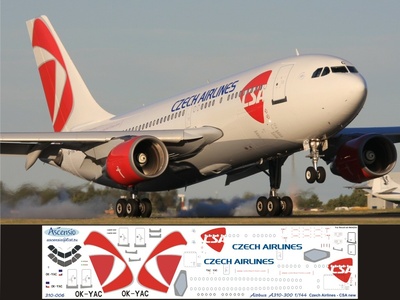 310-006 Ascensio 1/144 Scales the Decal on the plane Arbus A310-300 (Czeh Arlines New) 