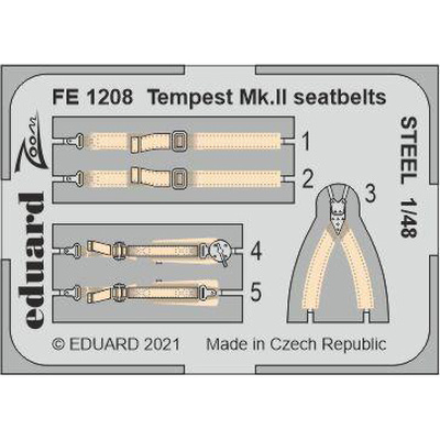 FE1208 Eduard 1/48 Фототравление для Tempest Mk. II стальные ремни