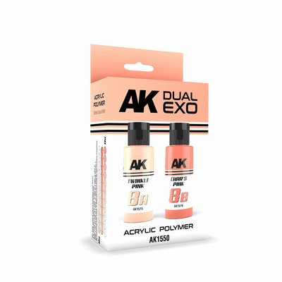 AK1550 AK Interactive Paint Set Dual Exo - 8A Shimmering Pink & 8B Charred Pink