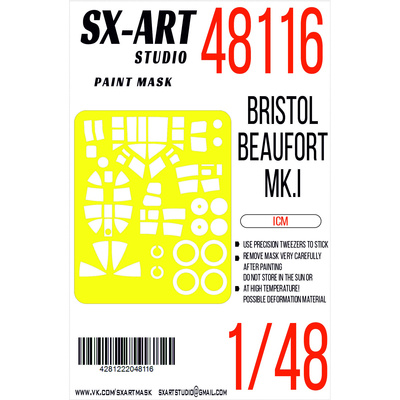 48116 SX-Art 1/48 Окрасочная маска Bristol Beaufort Mk.I (ICM)