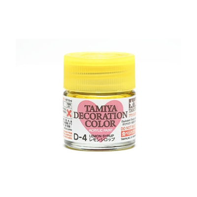 76604 Tamiya Акриловая краска DECORATION D-4 Lemon Syrup (лимонный сироп)