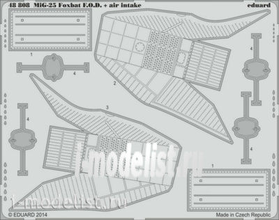 48808 Eduard 1/48 Фототравление MiGG-25 Foxbat air intakes & F.O.D.