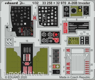 32970 Eduard 1/32 Фототравление для A-26B Invader кабина