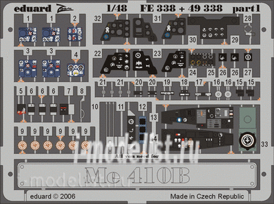 Eduard 49338 1/48 Color photo etched parts for the Me 410B