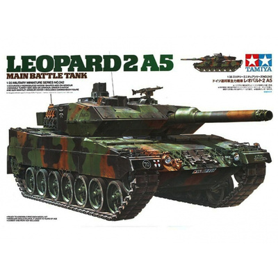 35242 Tamiya 1/35 Leopard 2A5 Main Battle Tank Немецкий танк, модификация 1993г. с фигурой командира