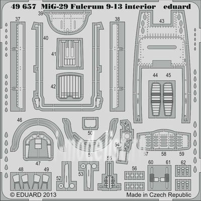 49657 Eduard 1/48 Фототравление для MiGG-29 Fulcrum 9-13 interior S.A.