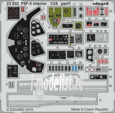 23032 Eduard 1/24 photo etched parts for F6F-5 interior