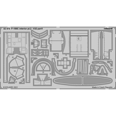 32473 Eduard 1/32 Photo Etching for F-100C, interior, part 2