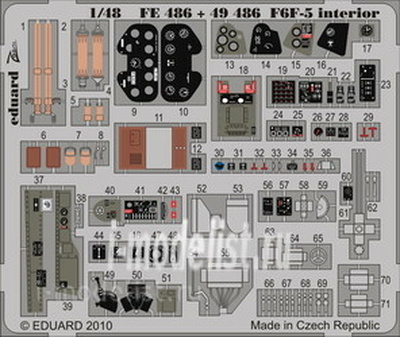 FE486 Edward 1/48 Color photo-etching for F6F-5 interior S. A.