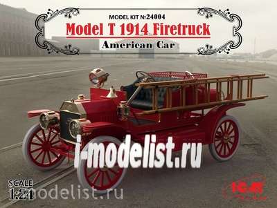 24004 ICM 1/24 Model T 1914 Firetruck, American fire truck