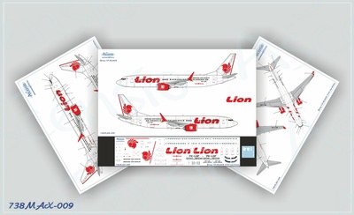 738MAX-009 Ascensio 1/144 Декаь на самолёт Боеiнг 737-8 MAX (Liоn Airlines)