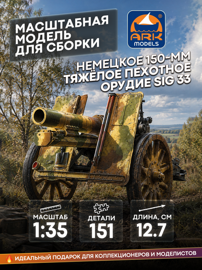 35009 ARK-models 1/35 Немецкое 150-мм тяжёлое пехотное орудие sIG 33