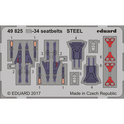 49825 Eduard 1/48 Фототравление С-34 стальные ремни