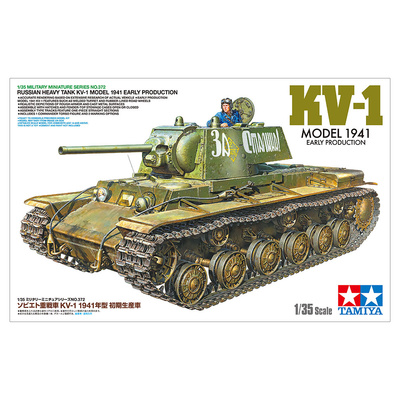 35372 Tamiya 1/35 Советский тяжелый танк КВ-1 1941 г, ранняя версия с фигурой танкиста