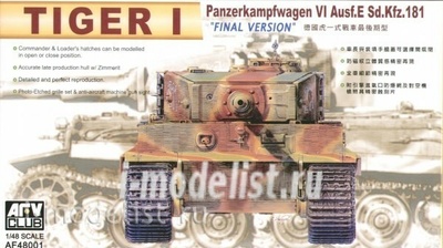 Af48001 Afvclub 1/48 Pz.Kpfw.VI Tiger I Ausf.E Sd.Kfz/181, поздняя версия