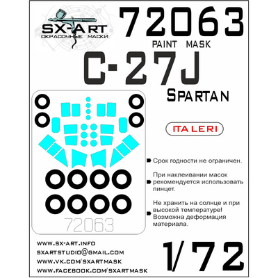 72063 SX-Art 1/72 Окрасочная маска C-27J Spartan 250 (Italeri)