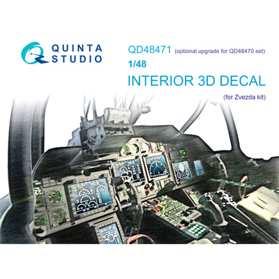 QD48471 Quinta Studio 1/48 3D Декаль интерьера кабины К@-52 включенные дисплеи для наборов QD48470/QDS-48470 (Звезда)