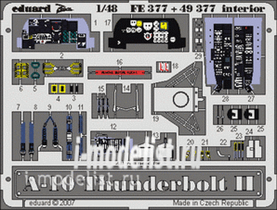 FE377 Eduard 1/48 Цветное фототравление для A-10 interior