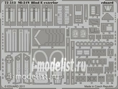 72513 Eduard 1/72 Фототравление для Hind E exterior (экстерьер)