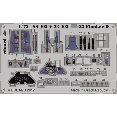 73403 Eduard 1/72 Фототравление для С-33 Flanker D S.A.