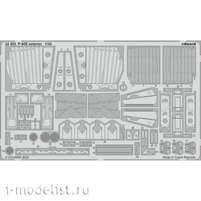32455 Eduard photo etched parts for 1/32 P-40E exterior
