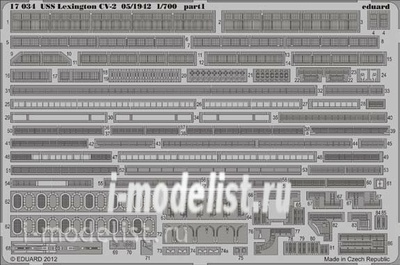 17034 Eduard photo etched parts for 1/700 scale USS Lexington CV-2 05/1942