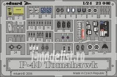 Eduard 23008 1/24 photo etched parts for the P-40B placards