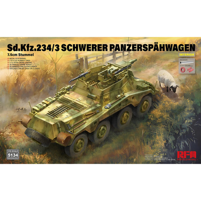 RM-5134 Rye Field Model 1/35 Notмецкий тяжёлый бронеавтомобиль Sd.Kfz. 234/3 Schwerer Panzerspähwagen 7.5cm Stummel