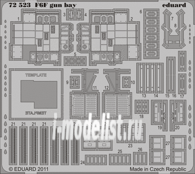 72523 1/72 Eduard photo etched parts for F6F gun bay