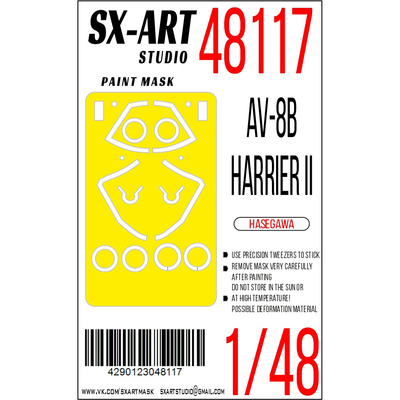 48117 SX-Art 1/48 Окрасочная маска AV-8B Harrier II Plus (Hasegawa)