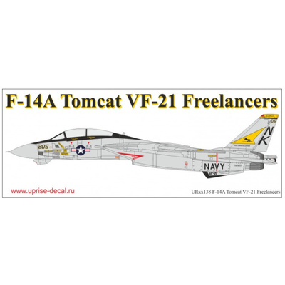 UR32138 UpRise 1/32 Декали для F-14A Tomcat VF-21 Lancer, с тех. надписями