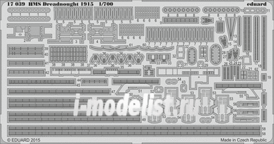 17039 of Eduard 1/700 scale photo-etched parts for 1/700 scale HMS Dreadnought 1915