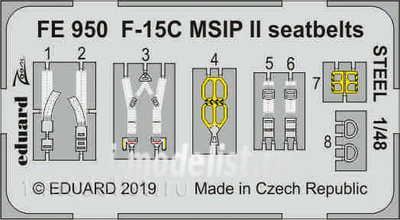 FE950 Eduard 1/48 Фототравление F-15C MSIP II стальные ремни